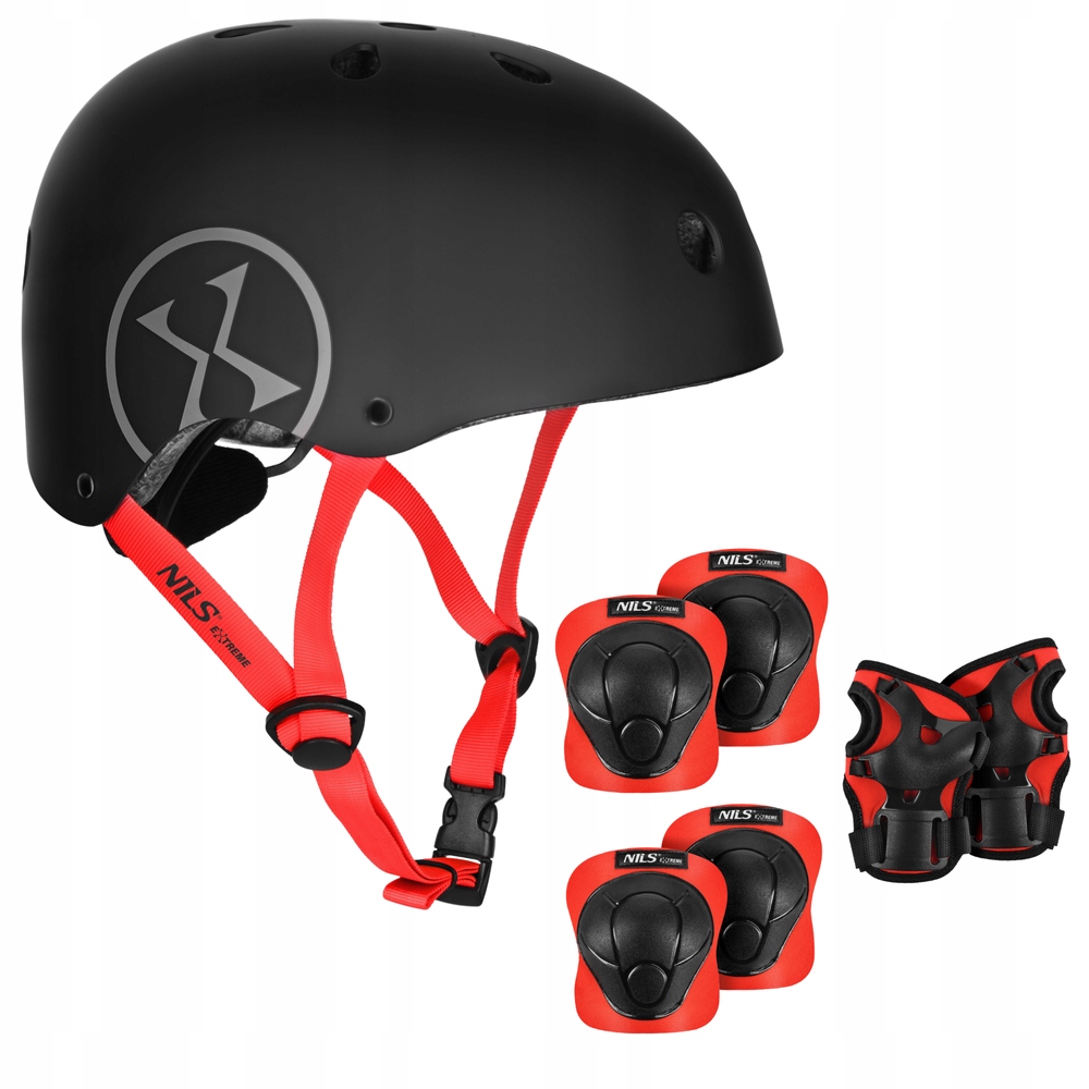 Kask Rowerowy Na Deskorolkę Dla Dziecka Orzeszek 52-56 cm Ochraniacze S