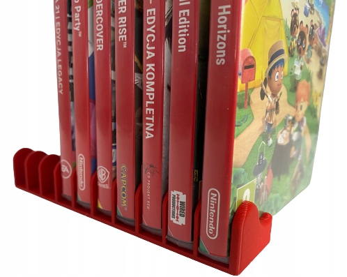 Stojak Podstawka Na Gry Płyty Nintendo Switch Nóżka 10 Miejsc Czerwona