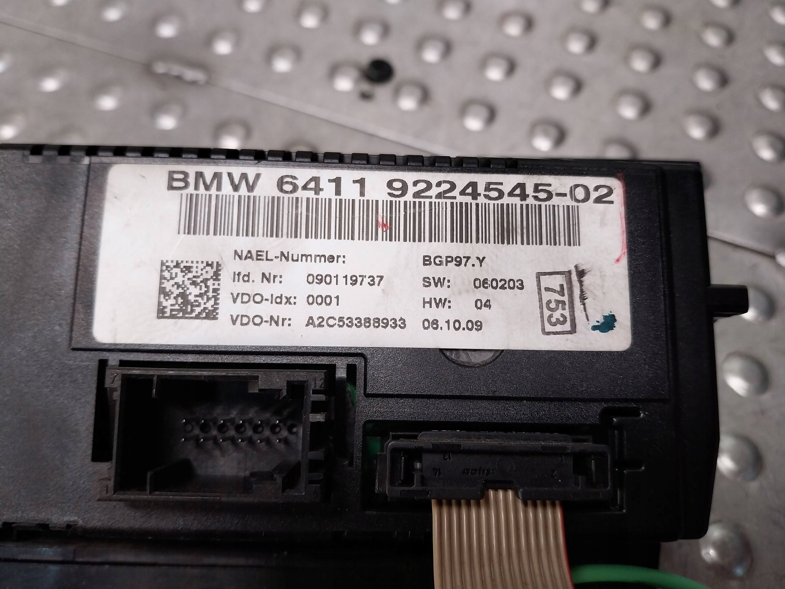 PANEL klímy klimatizácii 9224545 BMW E81 E82 E84 E87 E88 E90 E91 E92 E93