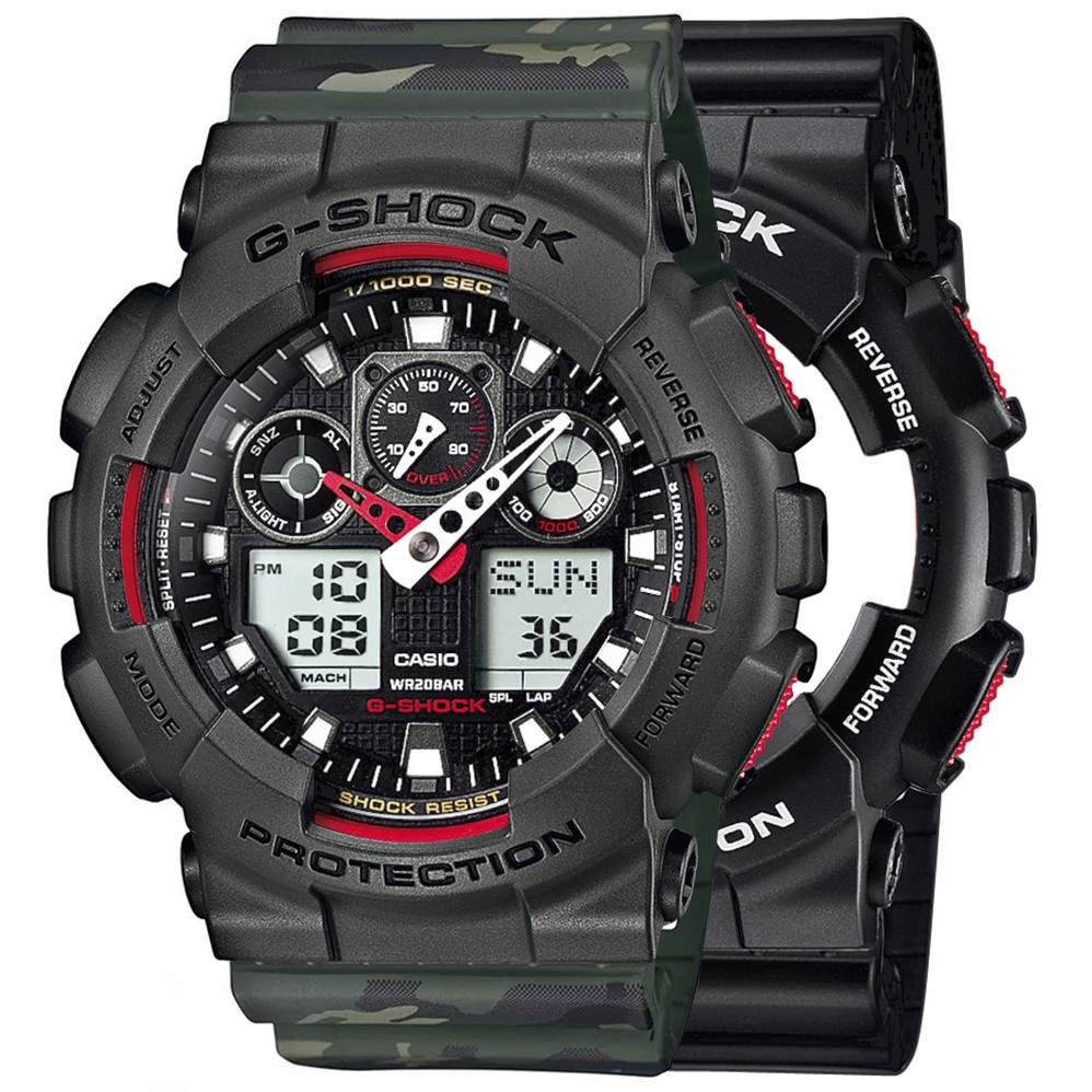 Sada hodinek G-shock GA-100-1A4ER šedá zelená