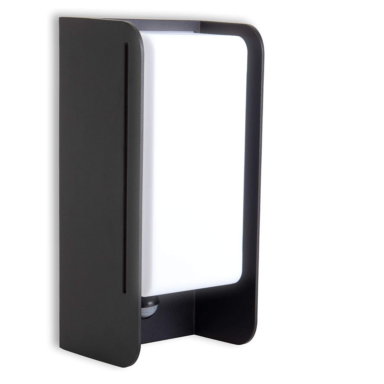 Venkovní nástěnná lampa E27 senzor pohybu a soumraku IP44 černá