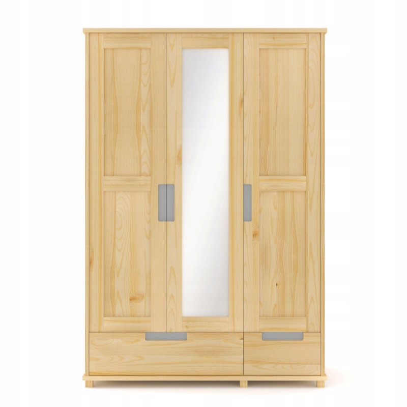 Nowoczesna drewniana potrójna szafa lustro 150 cm