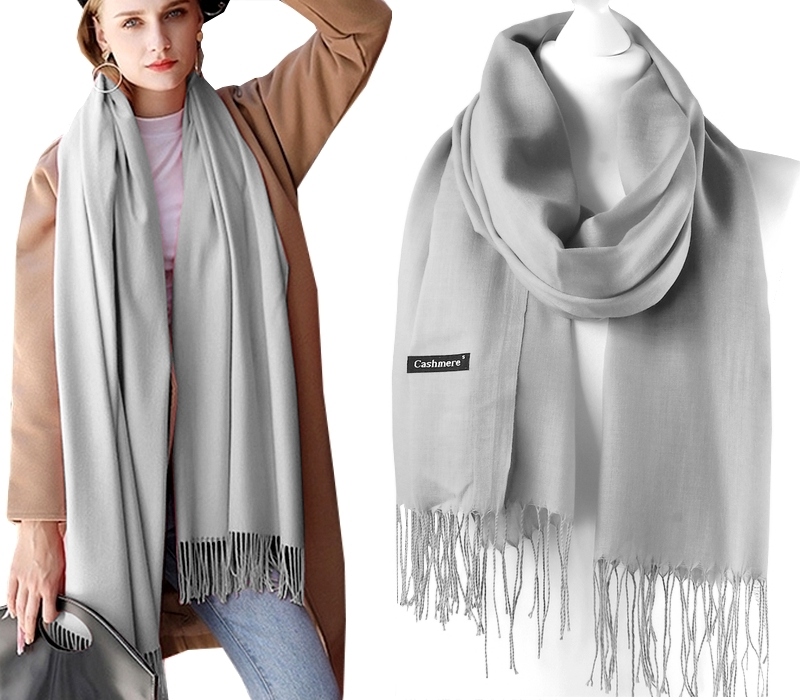 

Szal Kaszmirowy szalik gładki Frędzle Modne