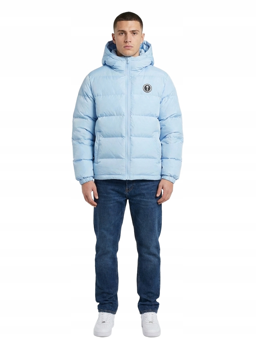 Pánská Prošívaná Bunda S Kapucí A Modrým Zipem XL Opa