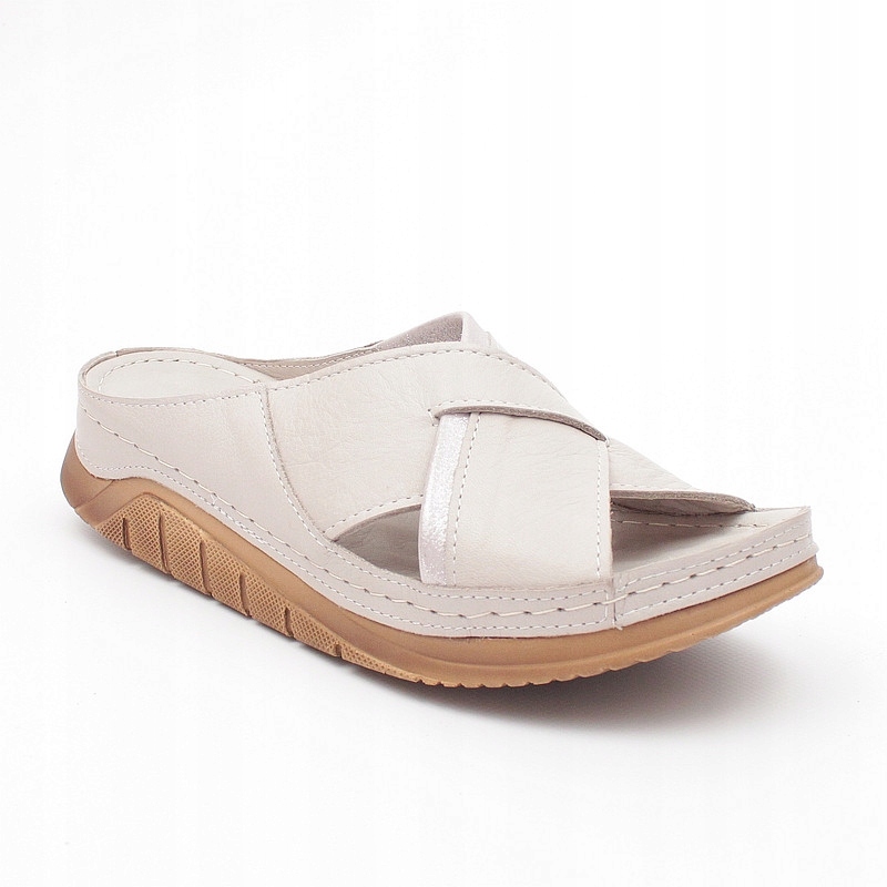 Sokolski L24-183 Šedé Pohodlné Nazouváky Kůže vel.