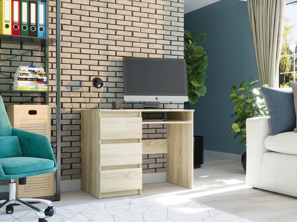 Nowoczesne BIURKO KOMPUTEROWE 96 LEWE N-3L SONOMA