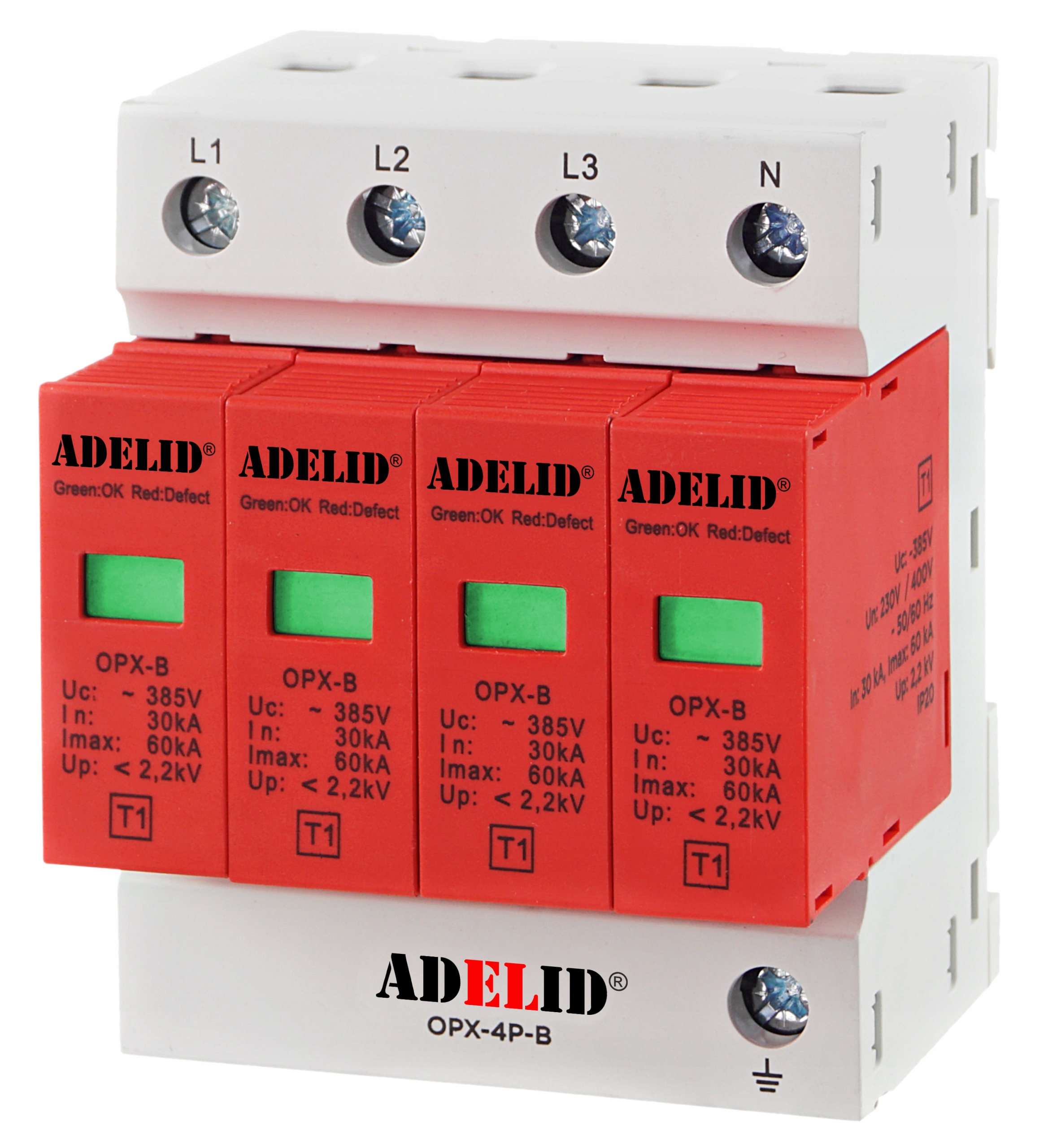 Ogranicznik Ochronnik Przepięć Przepięciowy B T1 4P 3-FAZ