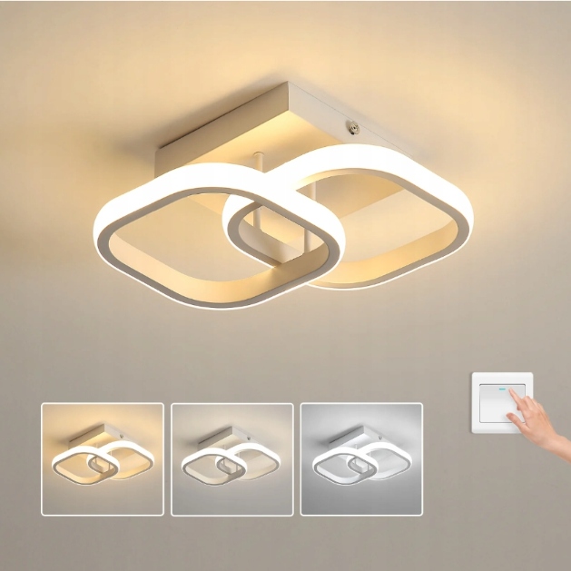 LAMPA SUFITOWA LED PLAFON KWADRAT RING NOWOCZESNA 22W 3000-6500K DO KUCHNIA