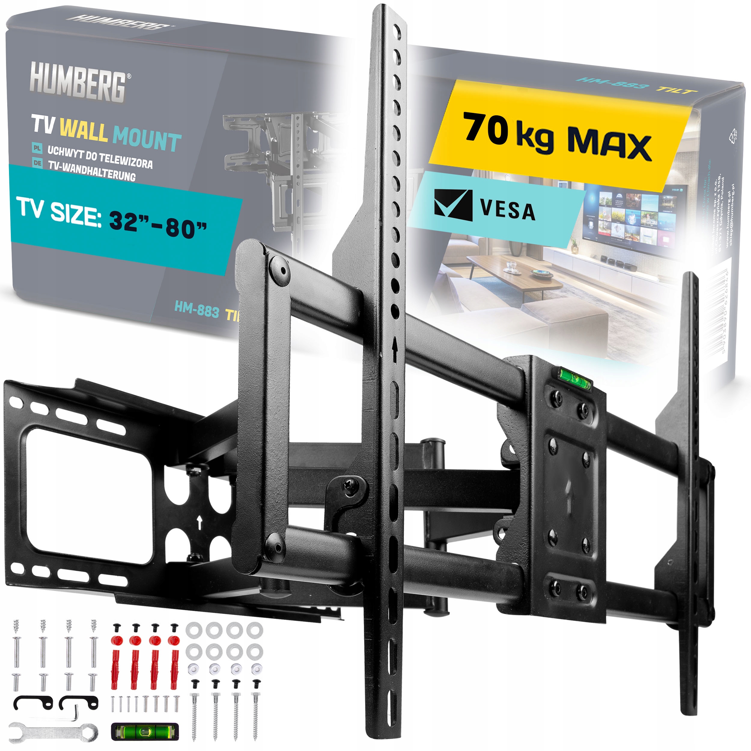 Uchwyt Do Telewizora Uniwersalny Ścienny Na Tv wieszak obrotowy 32-80 cali