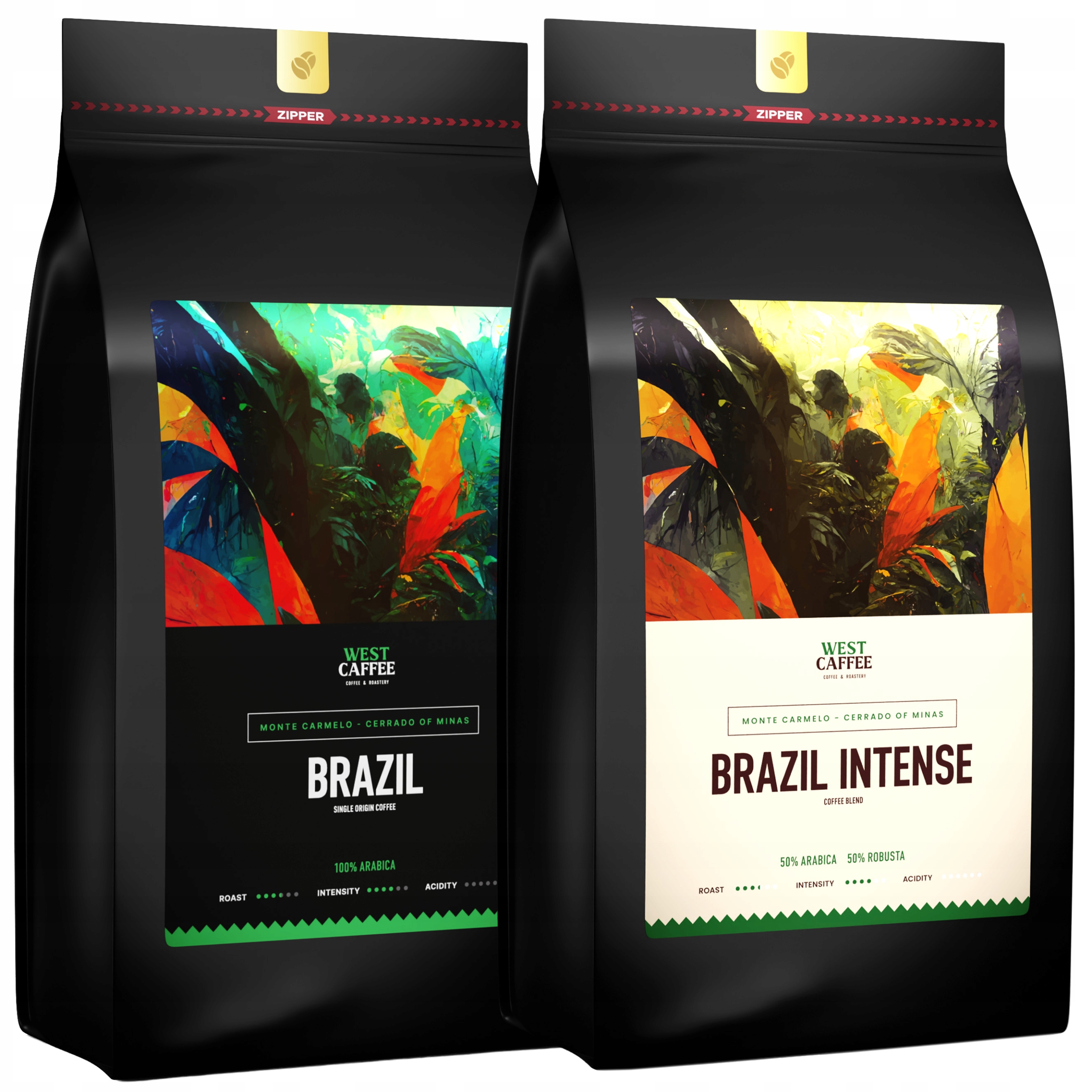 Levně Káva Zrnková Brazil Brazil Intense Sada 2 kg Čerstvě pražená