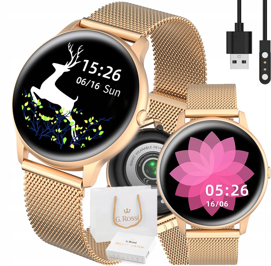 

Zegarek Damski Smartwatch Kroki Trening rosegold