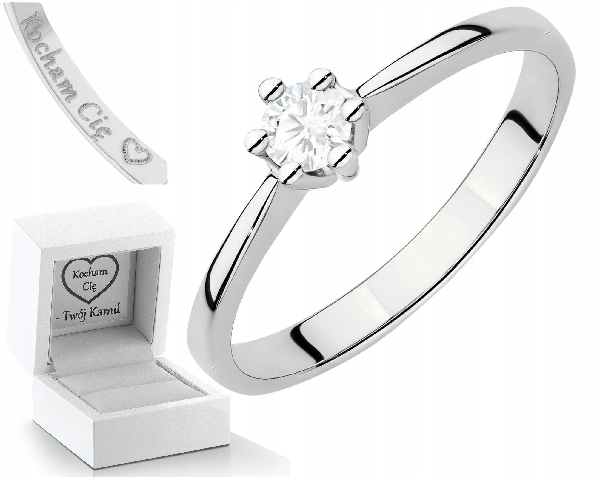 Klasický Prstýnek Z Bílého Zlata Drť 585 Briliant Lab