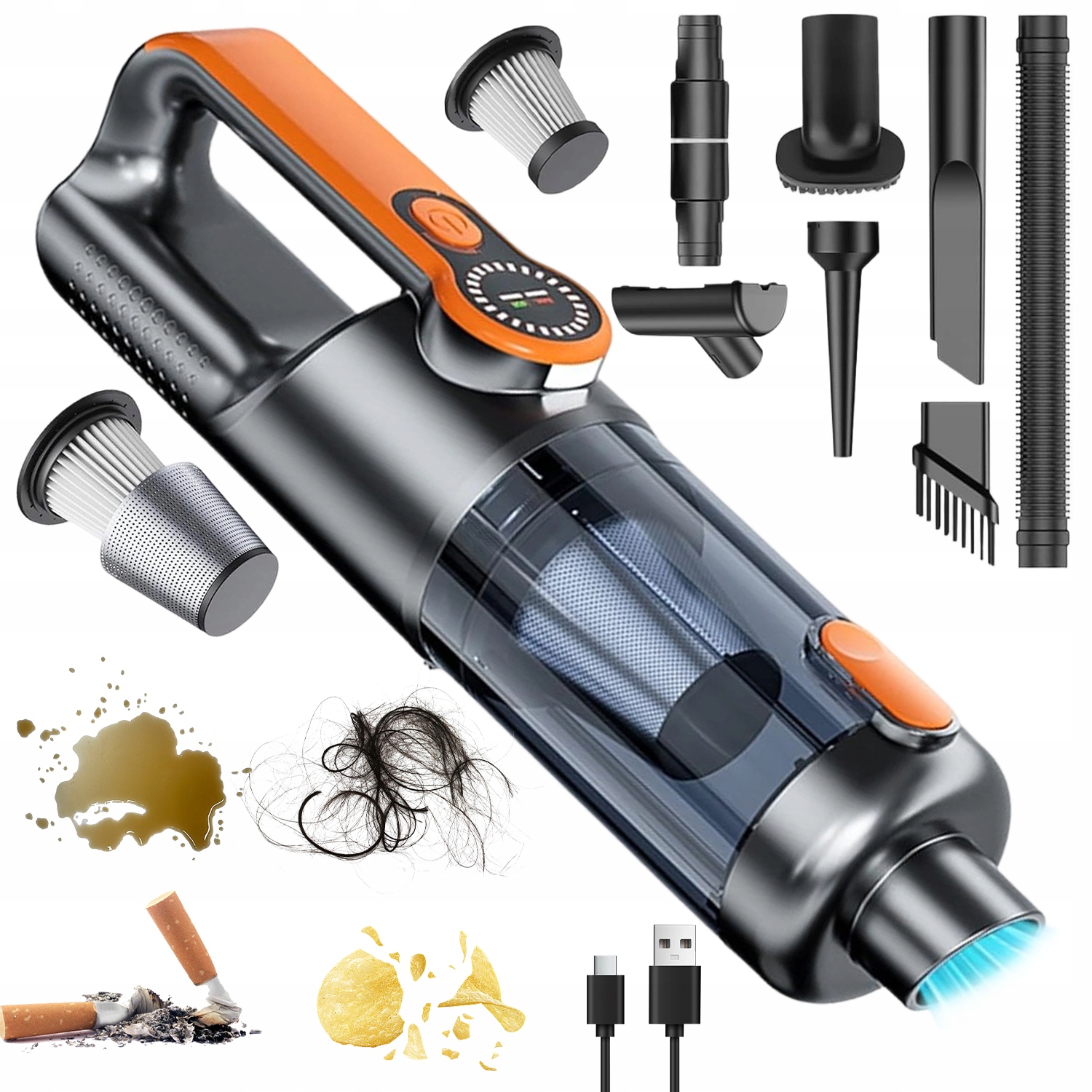 Bezdrátový Vysavač Do Auta Přenosný 2V1 17KPA 65W