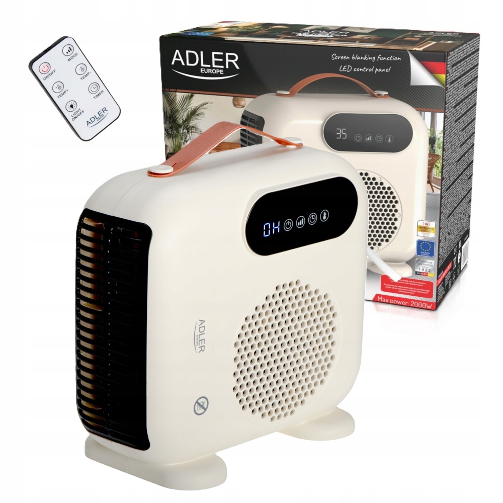 Termoventilátor Farelka Elektrický ohřívač 2000 W Energeticky úsporný Pilot