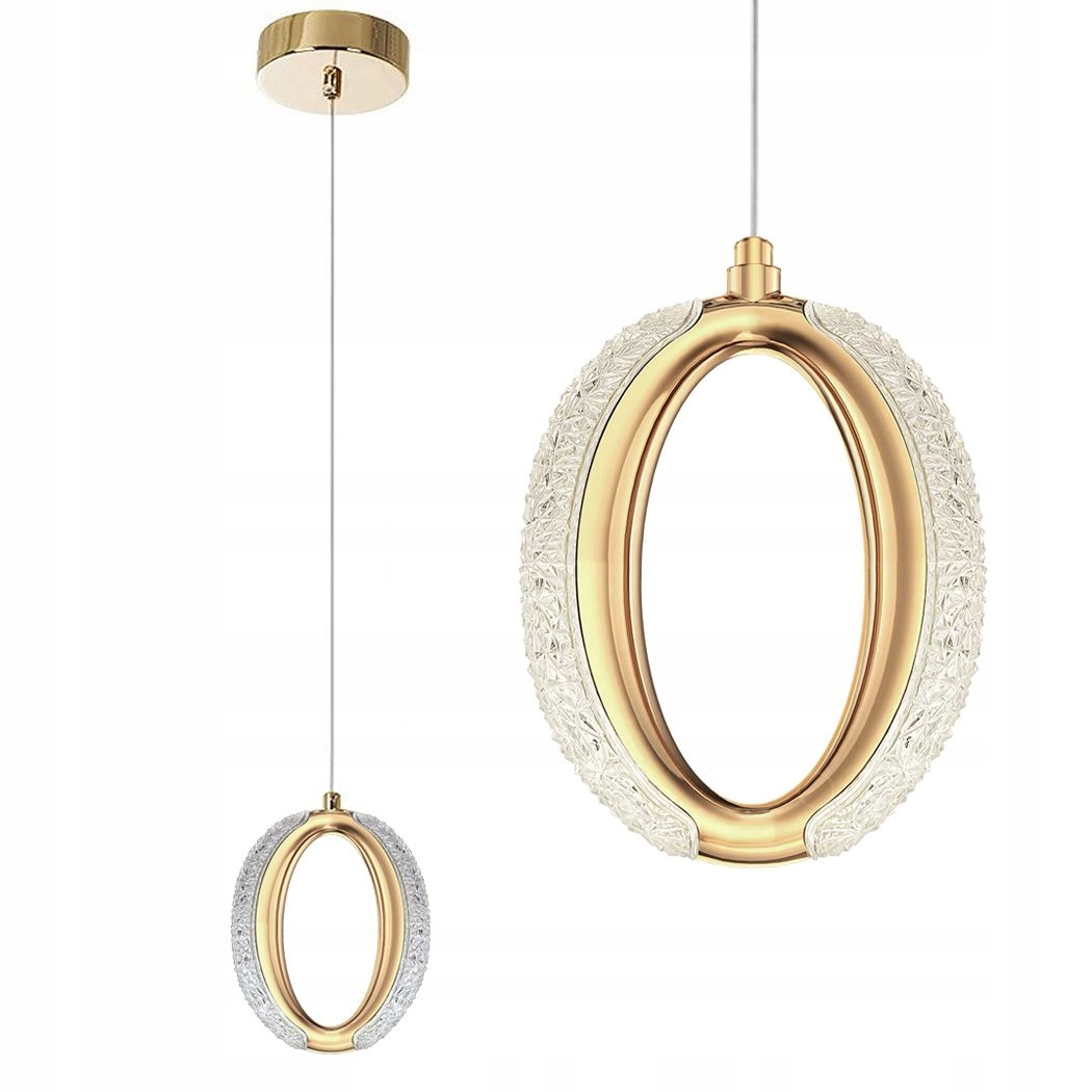 LAMPA SUFITOWA WISZĄCA RING ELEGANCKA KRYSZTAŁOWA ZŁOTO GLAMOUR TOOLIGHT