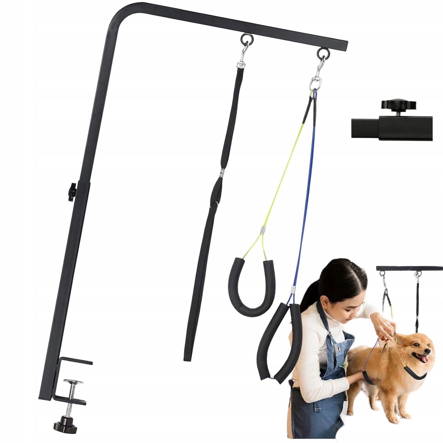 Levně Groomerský Držák Pro Péči O Psa, Stojan Na Stříhání, Černý, 44 X 53-78 CM