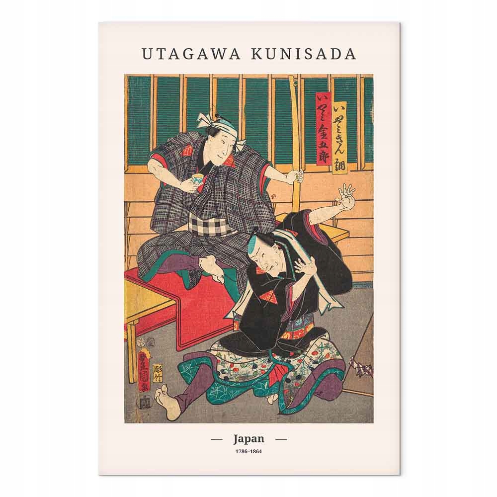 Obraz na plátně canvas Asie Japandi Kunisada Dřevoryt Tradice 80x120 cm
