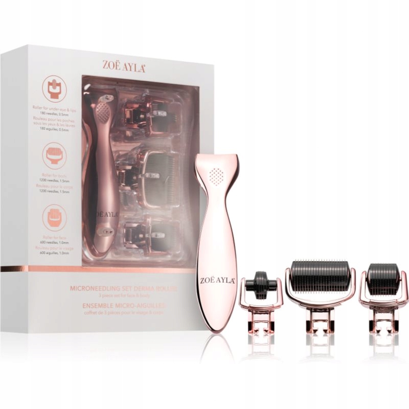 Zoë Ayla Micro-Needling Derma Roller Set mikrojehličkový aplikátor na oblič