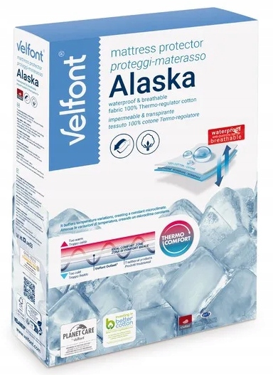 Wodoodporny ochraniacz i prześcieradło 2w1 Alaska Velfont 120x200