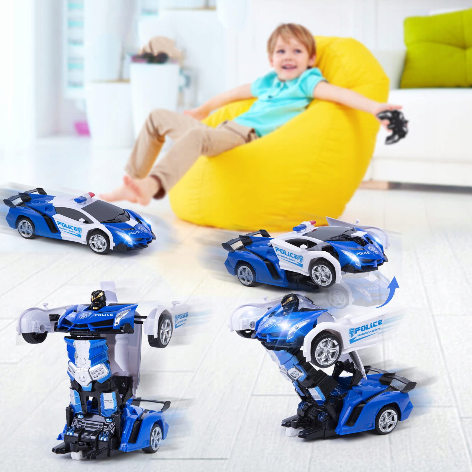 2w1TRANSFORMUJĄCY SAMOCHÓD ROBOT ZDALNIE STEROWANY Marka inna