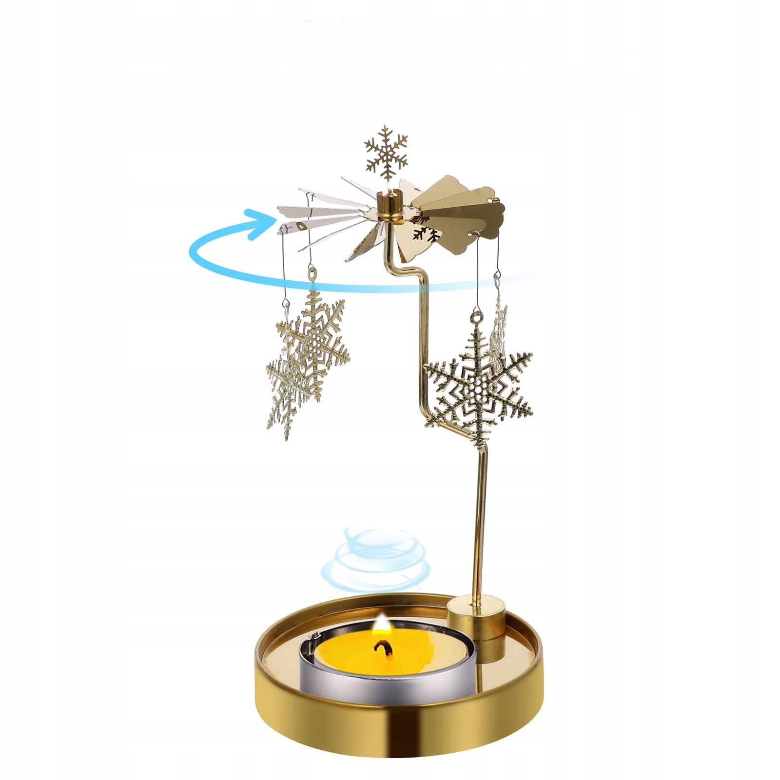 TEALIGHTOWE DEKORACJE ŚLUBNE ŚWIĄTECZNE SPINNER Materiał metal