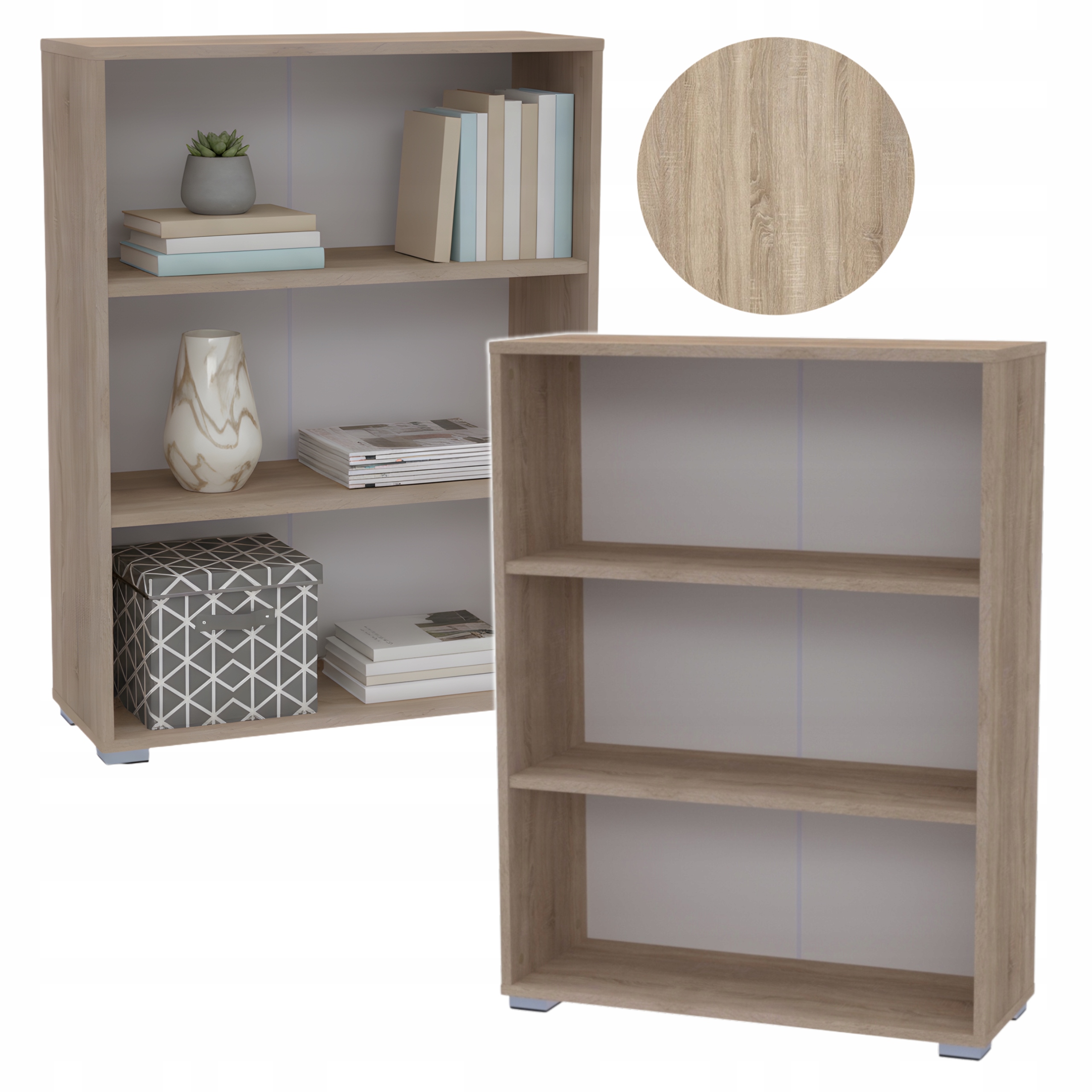 Regál na knihy hračky komoda police otevřená Dub Sonoma 106x80x30 cm