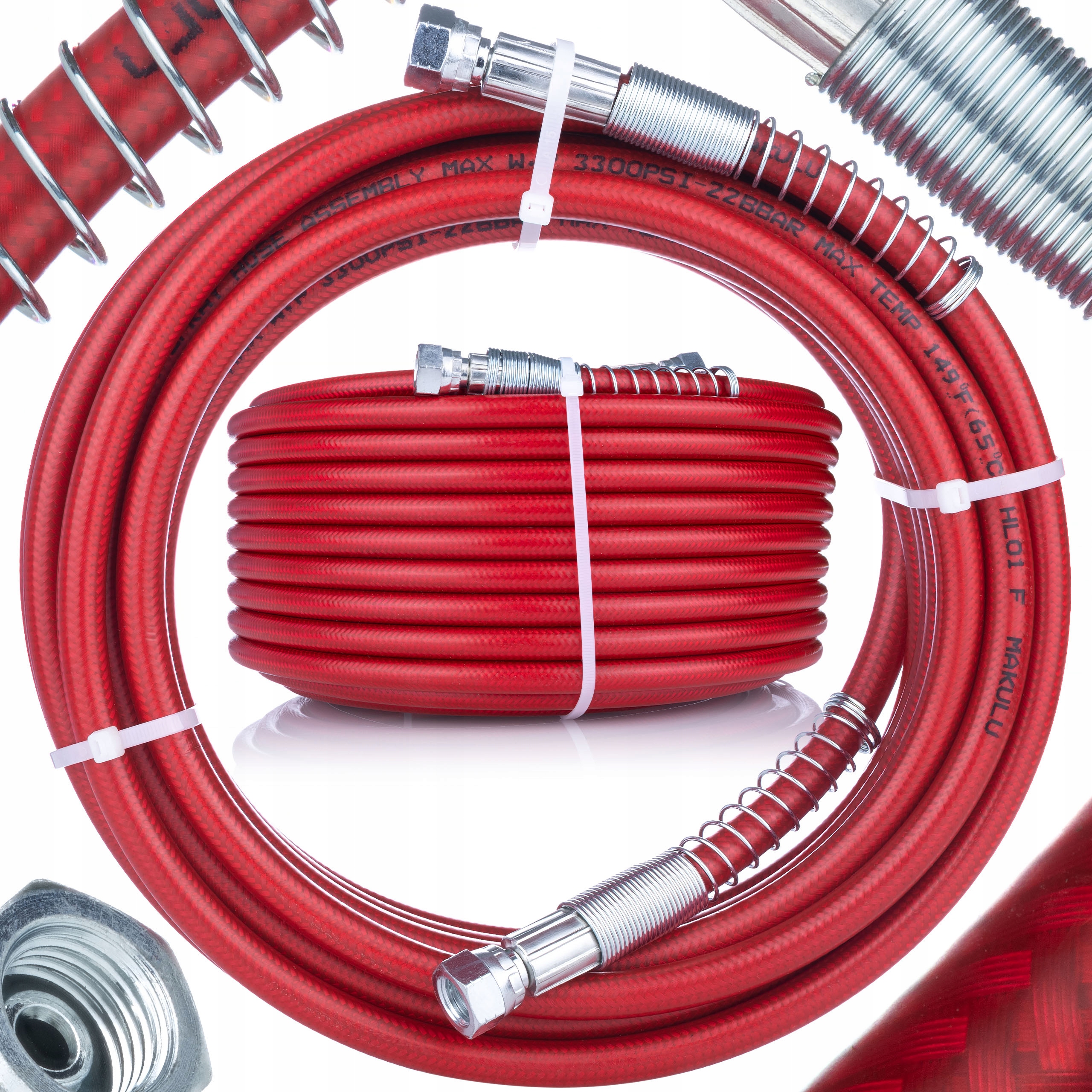 WĄŻ MALARSKI STALOWY MOCNY OPLOT 20M DO AGREGATU AGREGAT ZŁĄCZE 1/4”