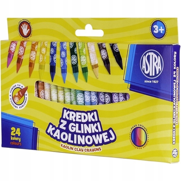 

Kredki świecowe Astra z glinki kaolinowej, 24 kol