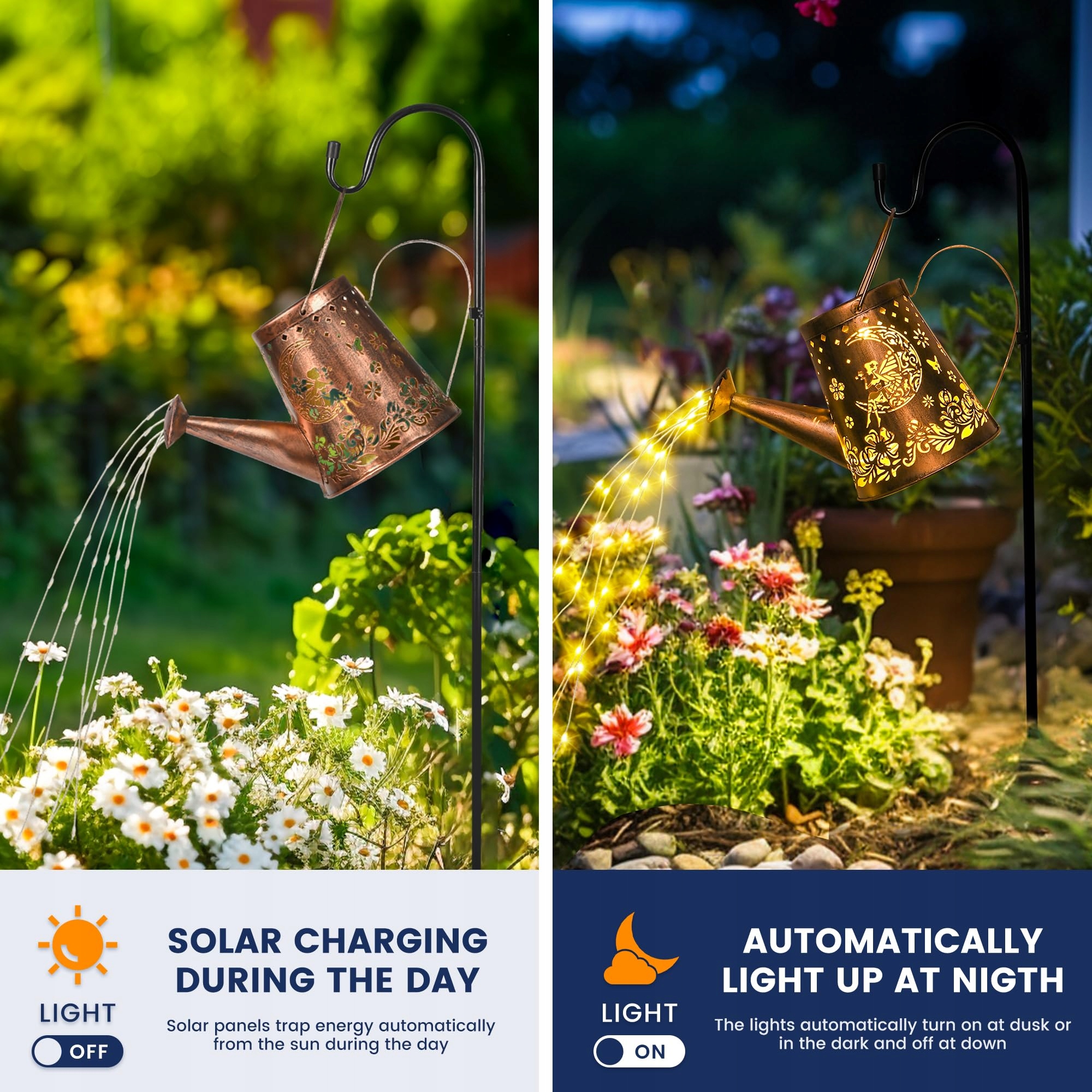 GIGALUMI Solarna Lampa LED Konewka Ozdoba Ogrodowa Wodoodporna Na Taras — miniatura 4