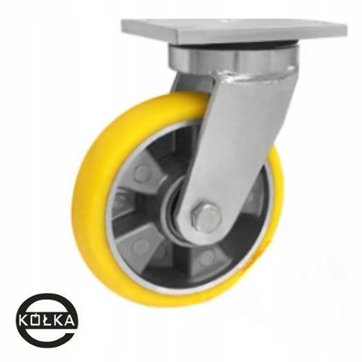 Hliníkovo-polyuretanové kolo o průměru 160 mm ve svařovaném, otočném pouzdře