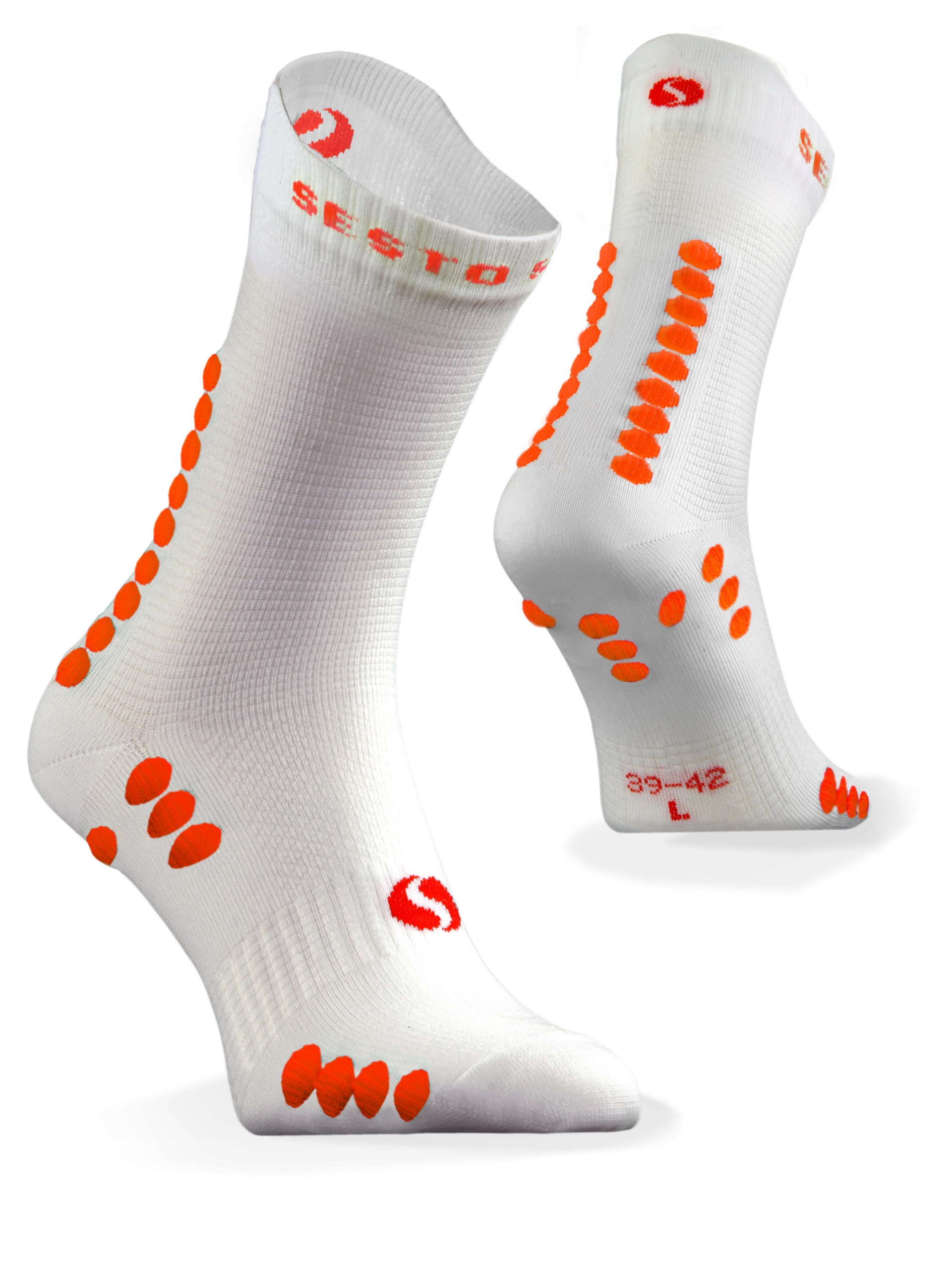 Sesto Senso sportowe skarpety do biegania 35-38 White Orange