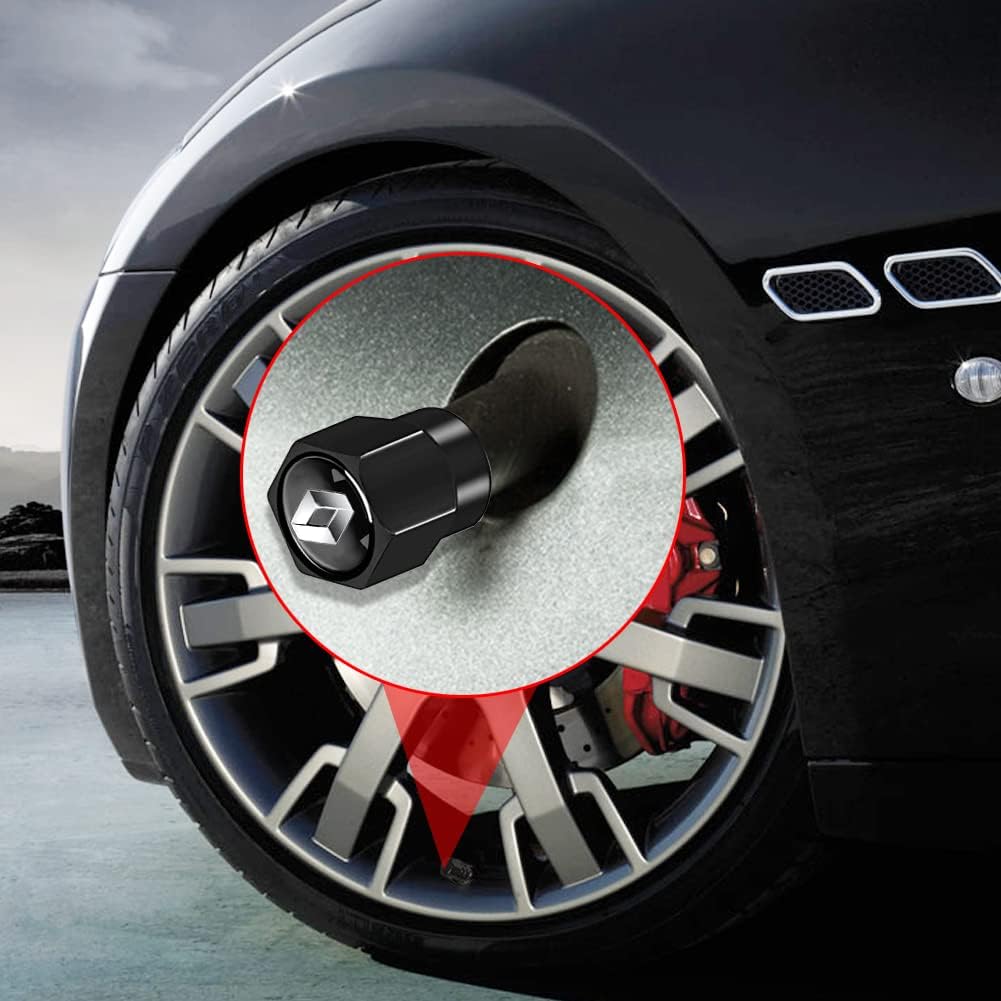 SOLIDNE NAKRĘTKI NA WENTYLE METALOWE KAPTURKI RENAULT 4 SZTUKI CZARNE Kod producenta nakr-wen-REN-BLK-st