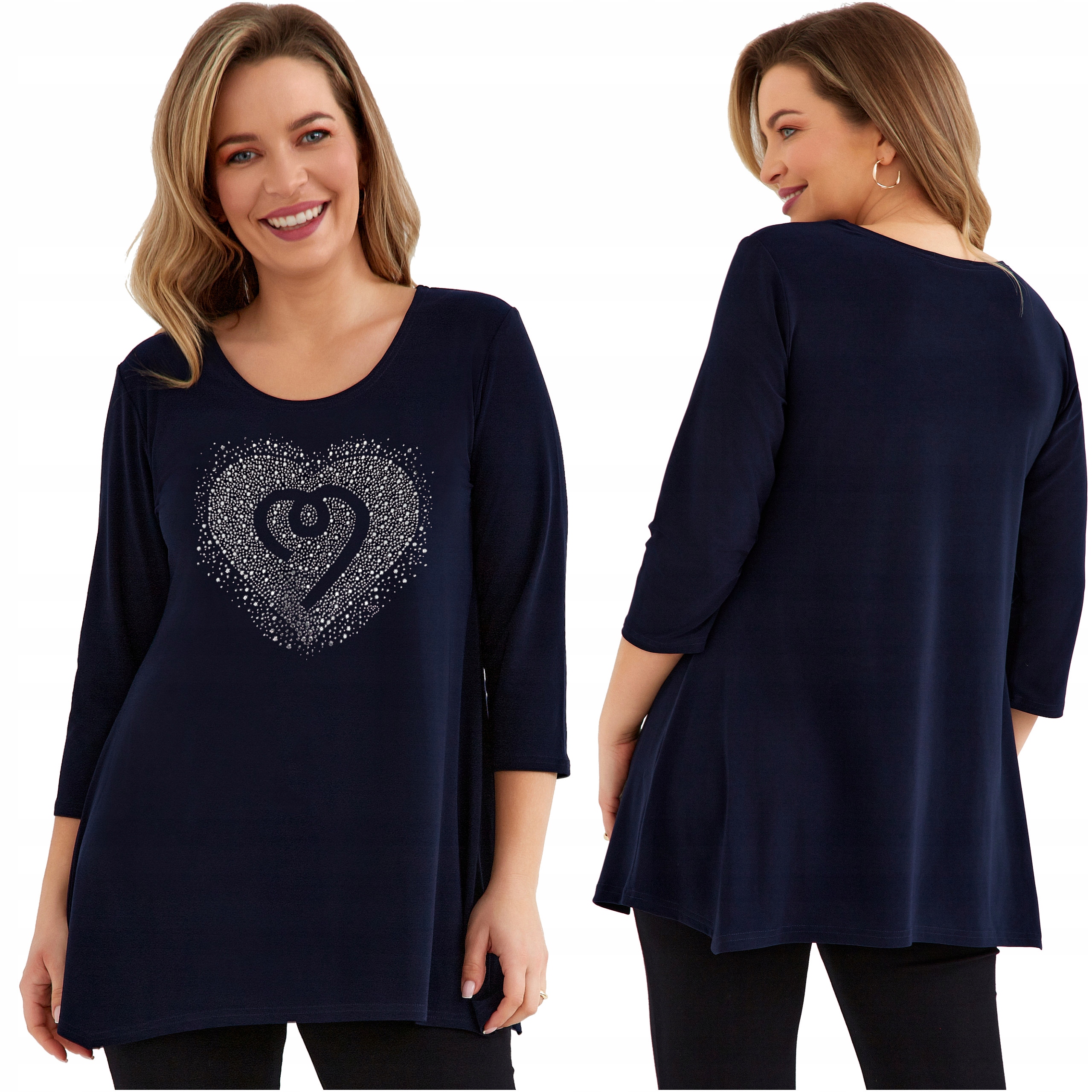 Dámská tunika Velké velikosti Volná Dlouhá Plus Size Polský Výrobce Mikina