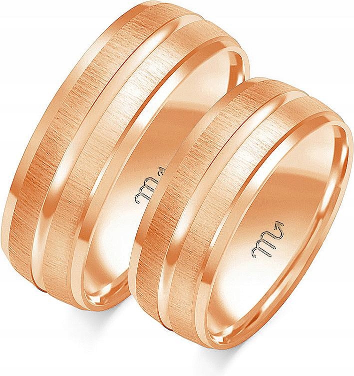 svatba prsteny z růžového zlata 585 r 26 27 28 elegantní gravírování kolekce