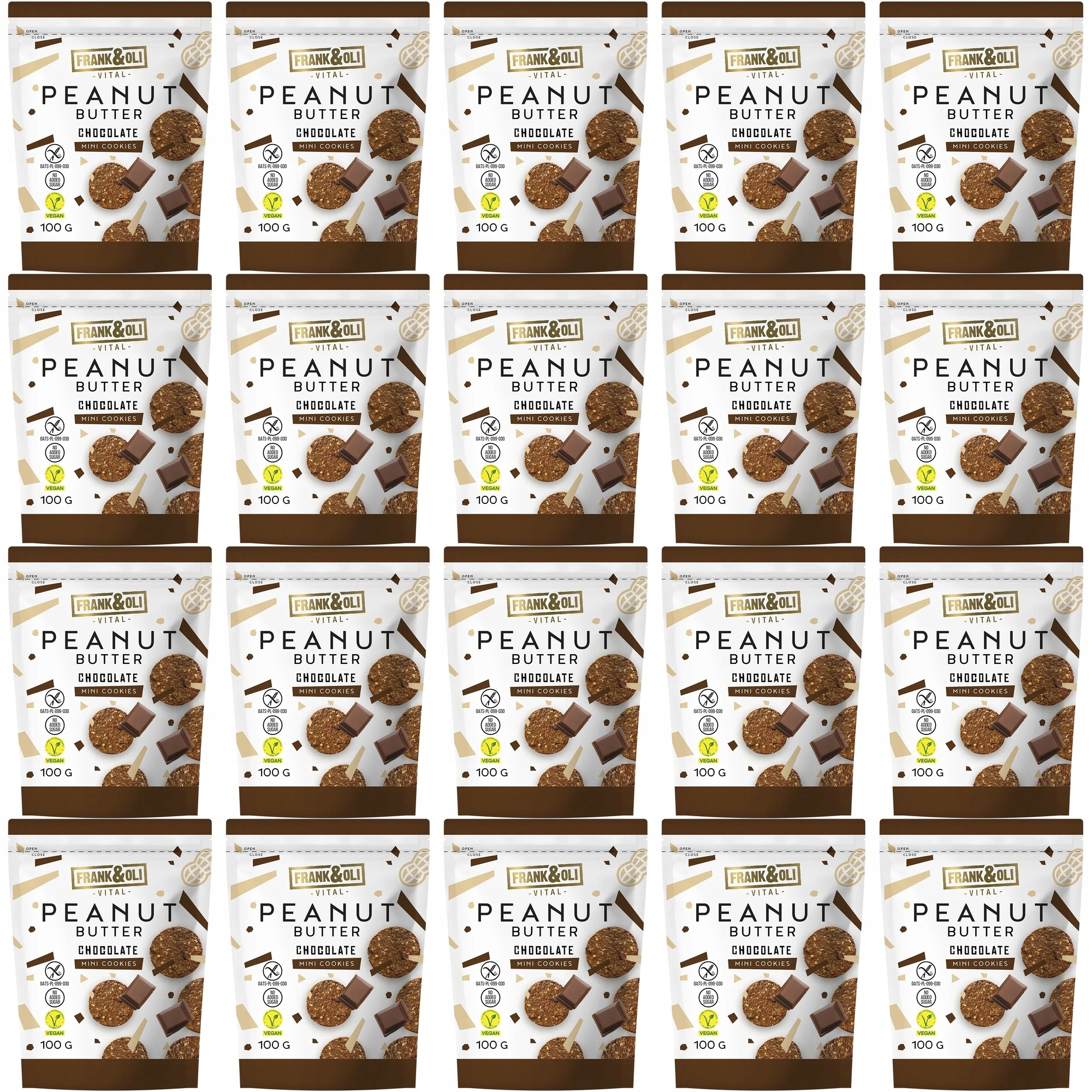 Zestaw ciasteczek Frank&Oli Mini ciasteczka Peanut Butter i 20 szt.