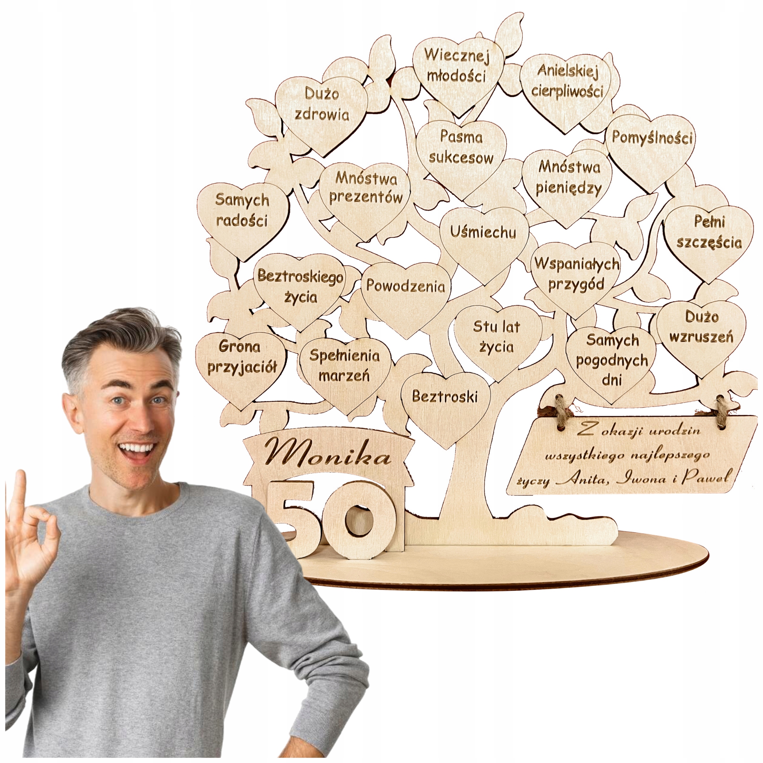 Dárek K Narozeninám 18-99 Gravírování Strom Ruční Práce Pro Blízké