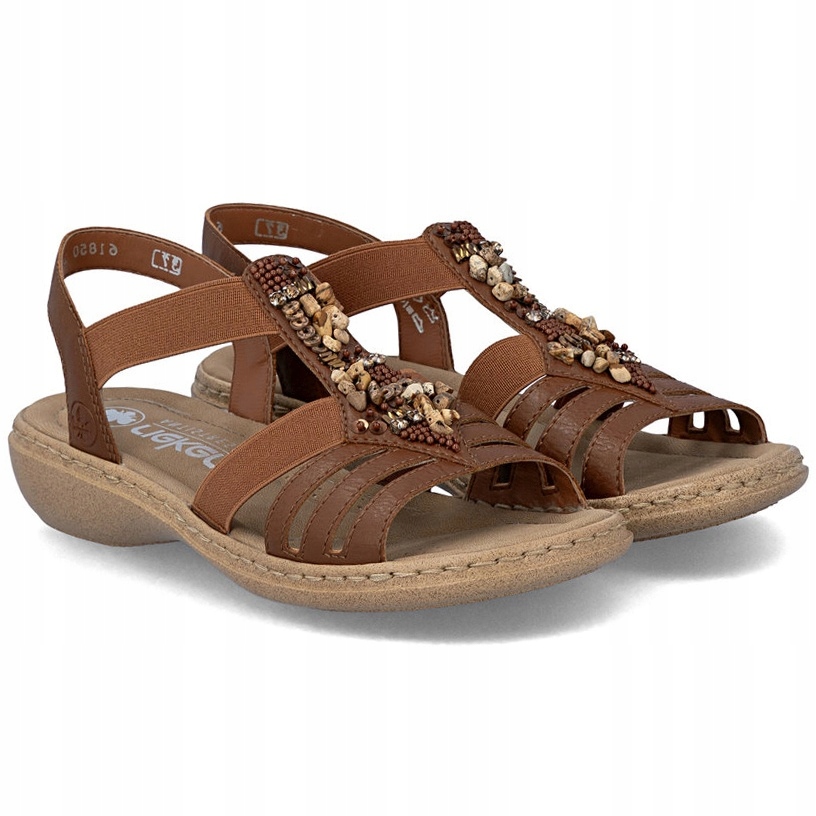 Dámské sandály Rieker 61850-24 Brown hnědé Eko Kůže VEL..39