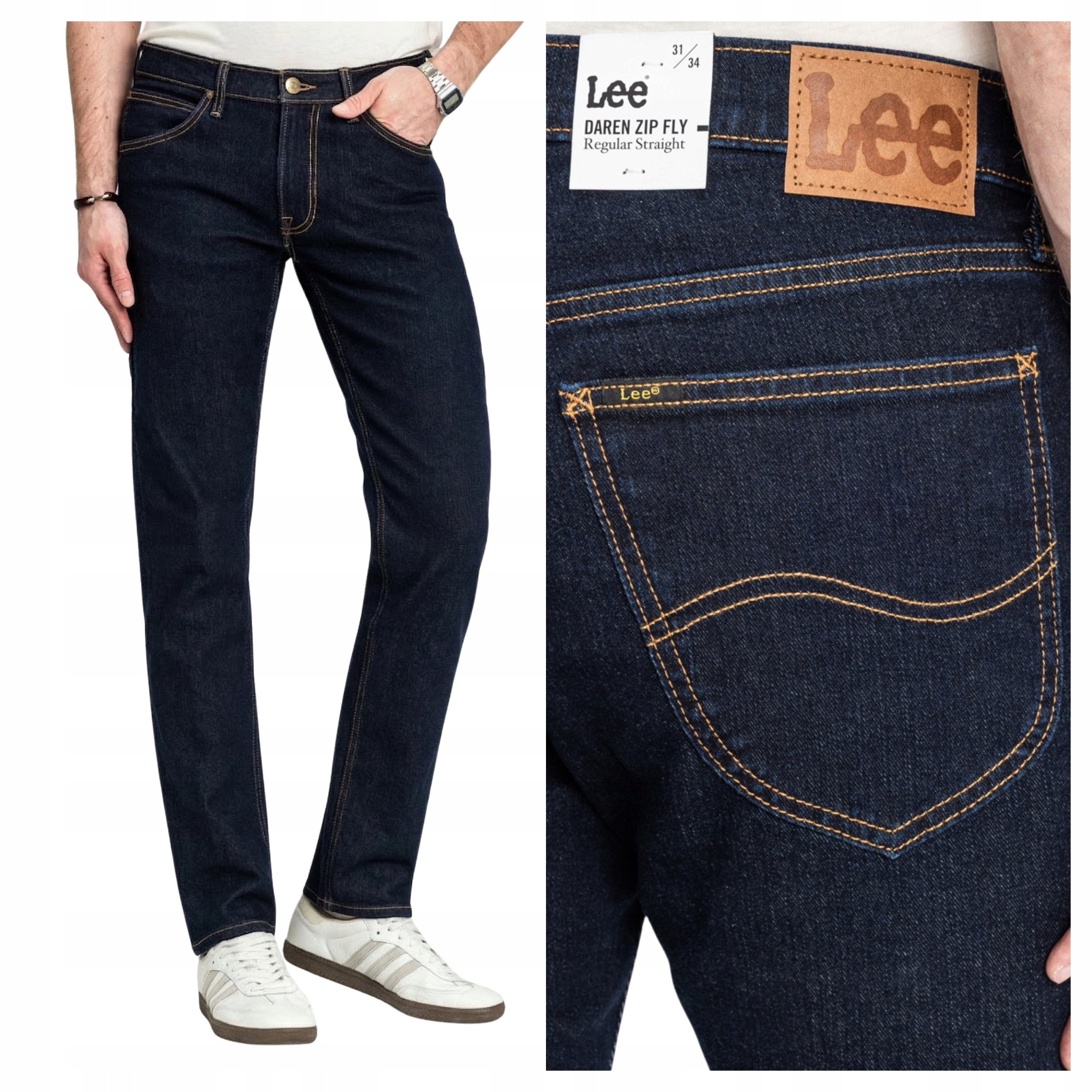 Pánské džínové kalhoty Lee Daren Jednoduché modré bavlněné W38 L30