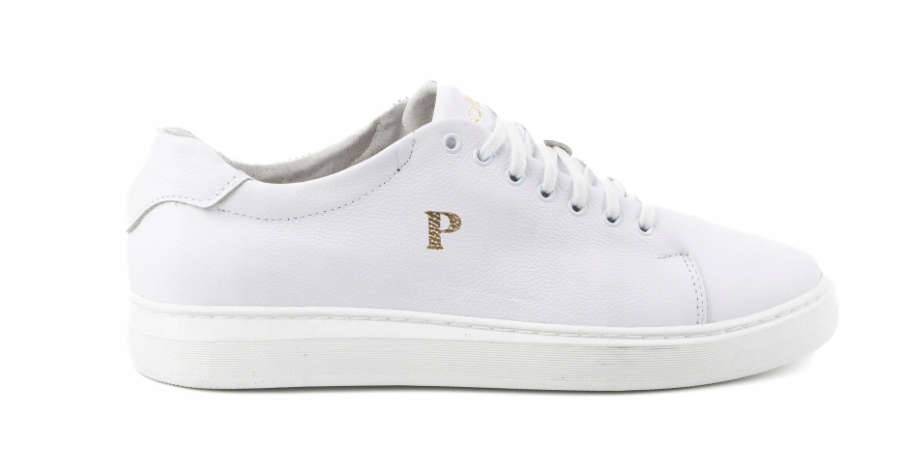 Bílé pánské tenisky se zlatou vložkou, velikost 44