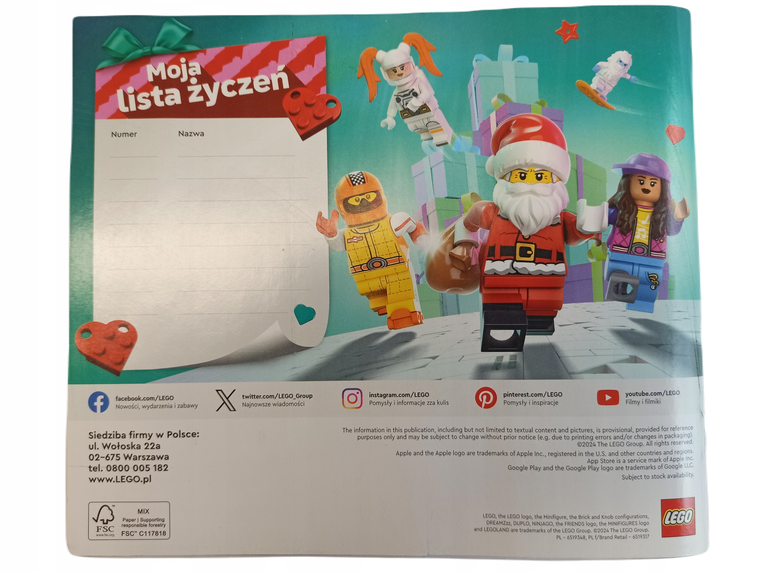 Katalog LEGO CZERWIEC - GRUDZIEŃ 2024 Marka LEGO