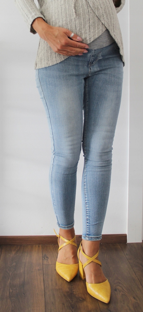 novinka Džíny Těhotenské Kalhoty světlé XXL