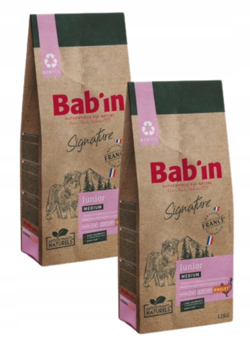 Bab'in Signature Medium Junior pro štěňata středních plemen 2 x 12 kg (24 kg)