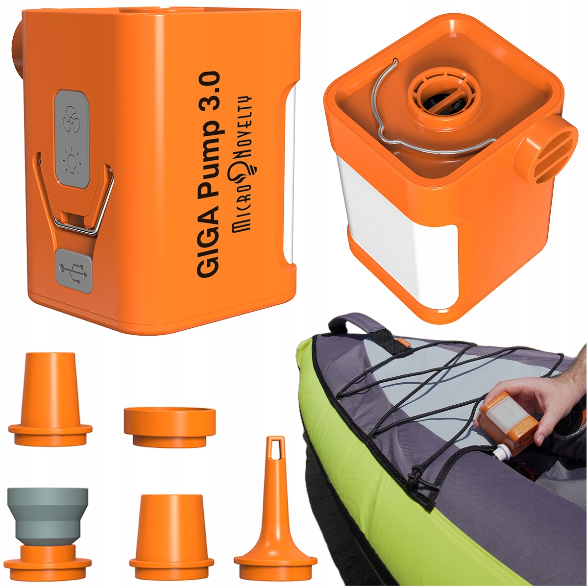 Giga Pump 3.0 Pompka Do Materca Z Lampką 3W1 Usb-c do zabawek dmuchanych