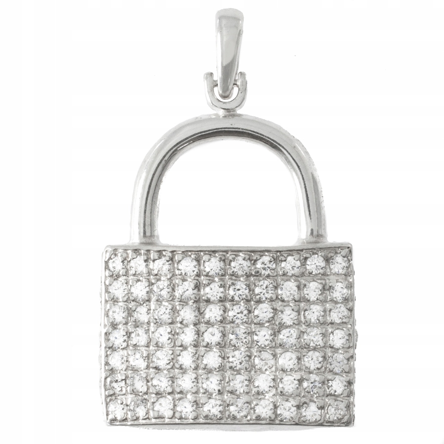 Fenoménní Stříbrný Přívěsek Visací Zámek PR.925 Zirkony