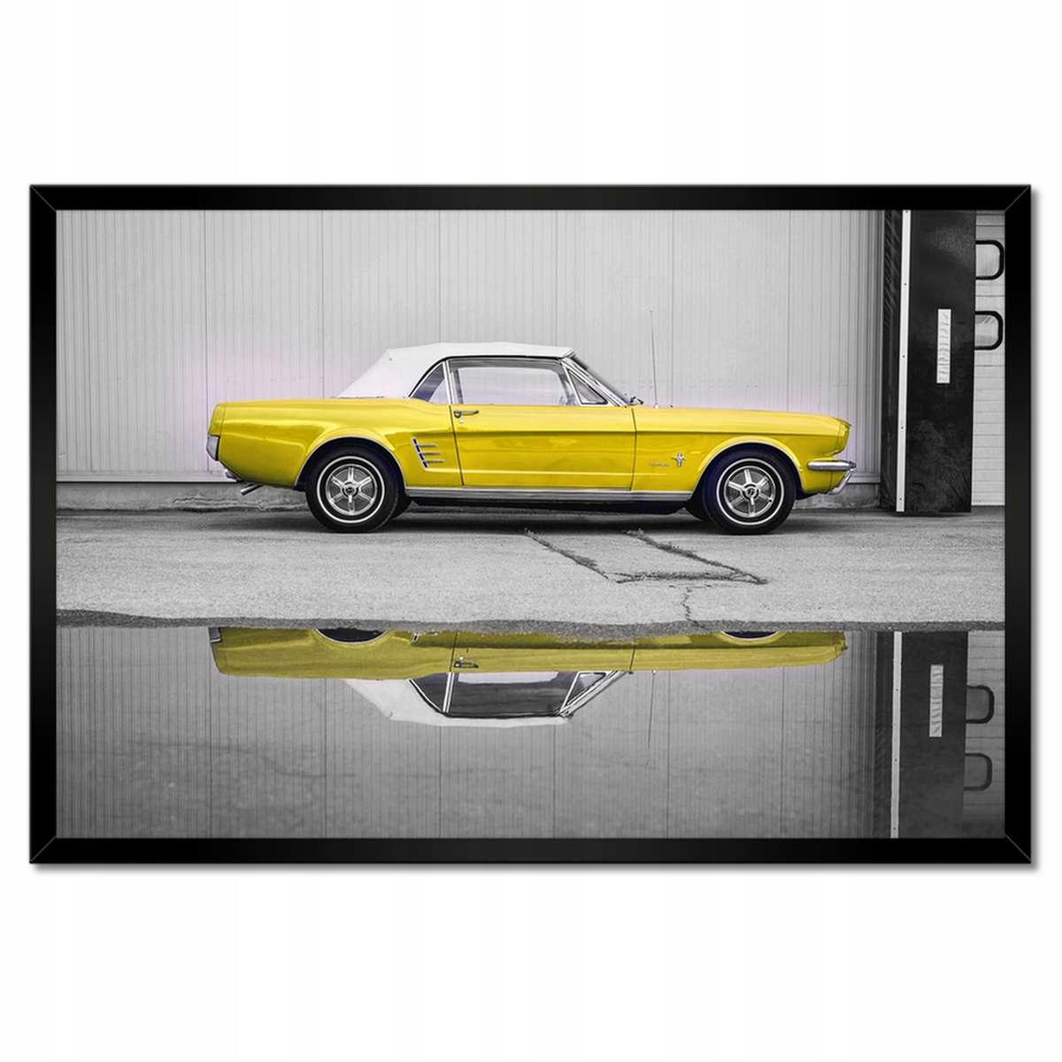 Plakáty v rámu 60x40 Žlutý Ford Mustang Usa