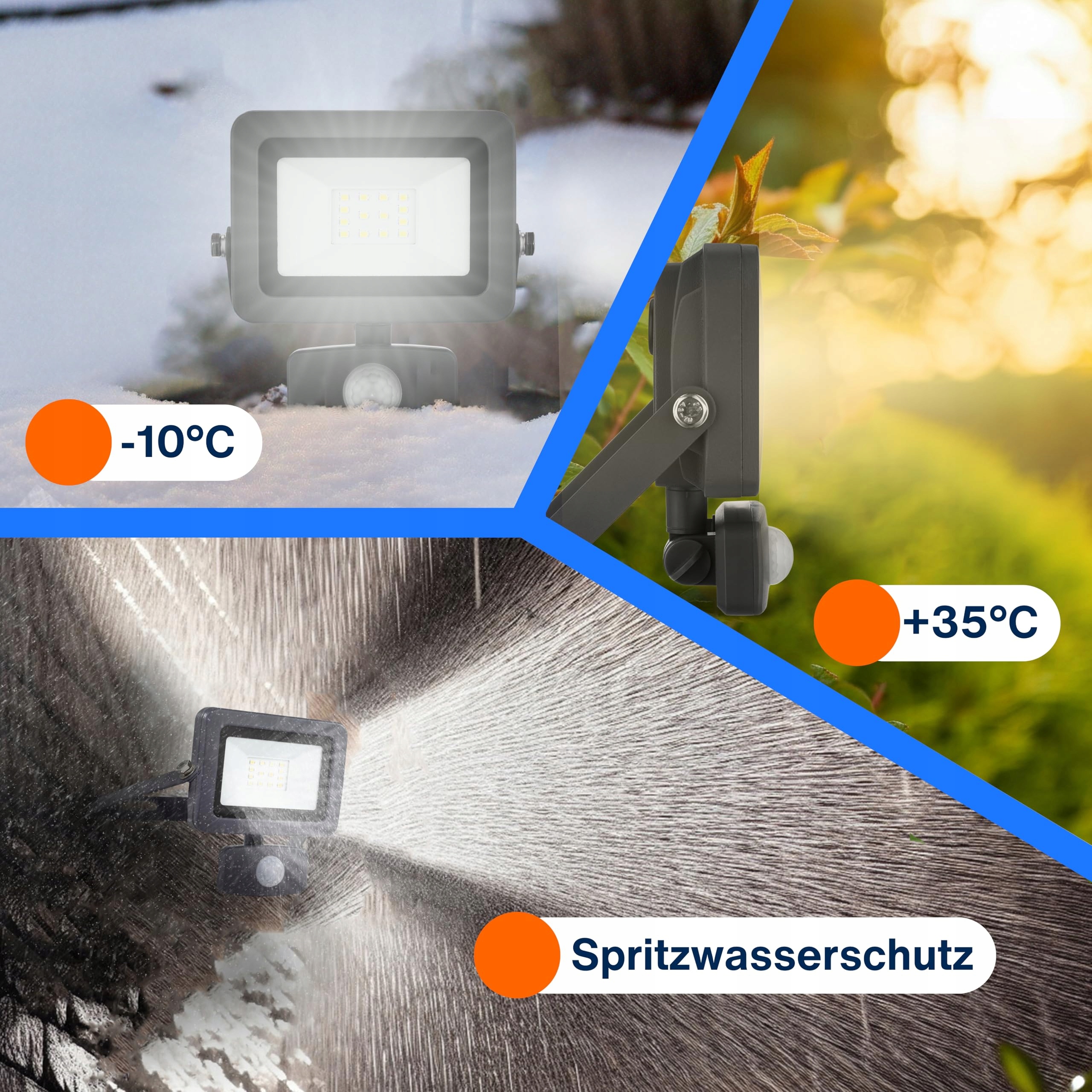 Lampa Zewnętrzna Ścienna LED Czujnik Ruchu 30W 2550lm IP44 Srebrna REV — miniatura 3