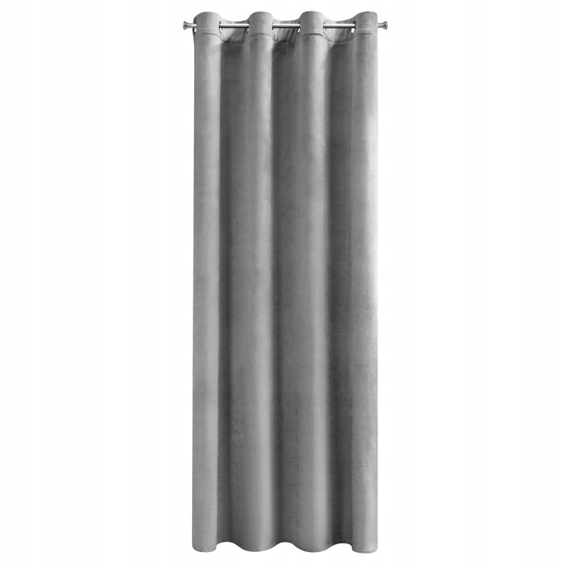 

Zasłona 140x250 Welur Szara Kółka Eurofirany
