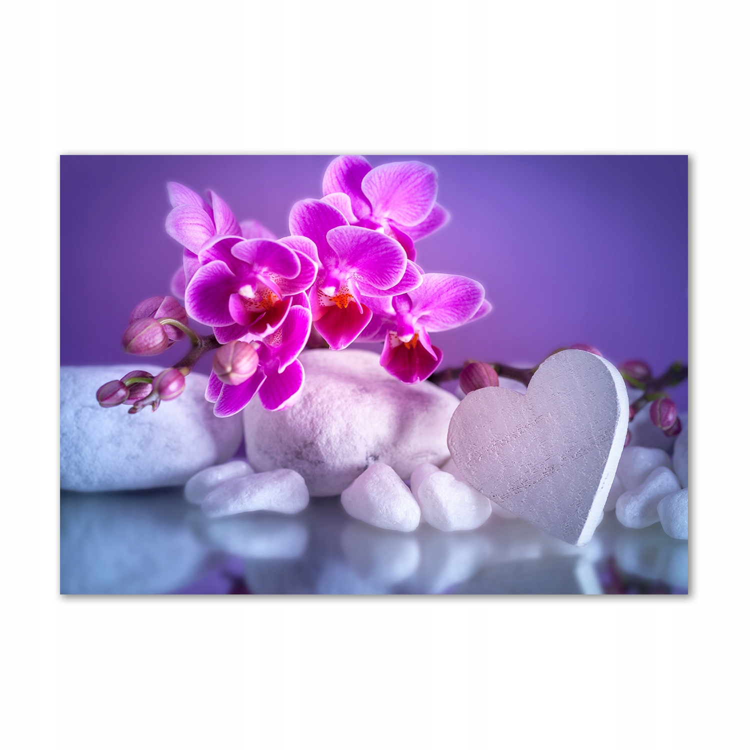 

Foto obraz szklany Orchidea i serce 100x70