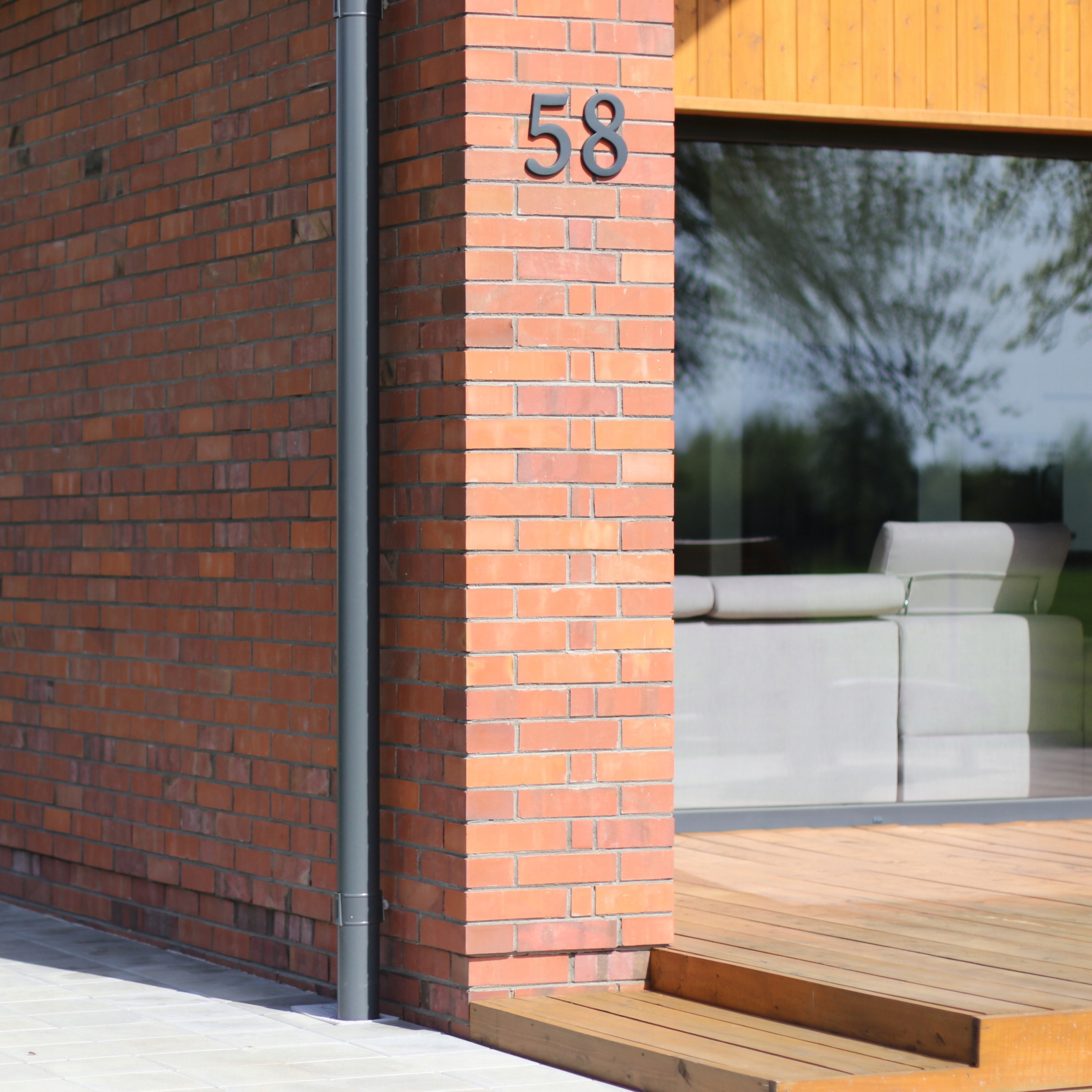 numer domu. numer na dom. cyfry na dom. tablica na dom. brąz transparent 0 Szerokość produktu 12.5 cm