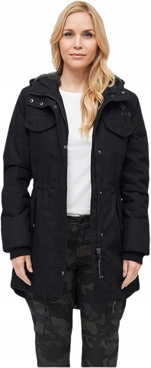 Brandit Černá Parka Bunda S Kapucí A Kapsami L J_a